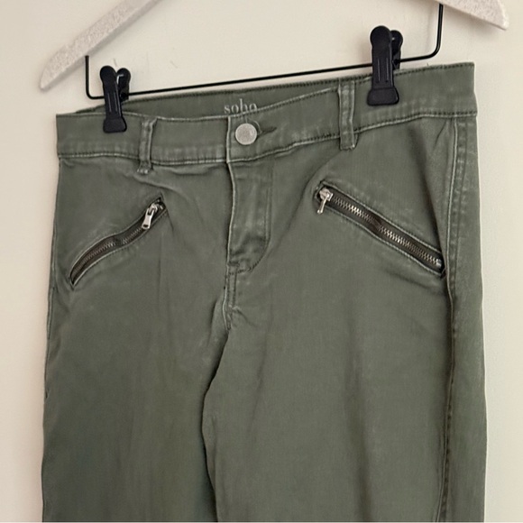 Soho New York & Company Ankle Legging Jeans Olive Green Size 8 - Picture 6 of 12